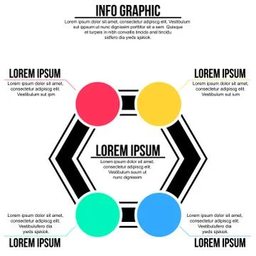 Hexagon shape info graphic template Illustrazione stock