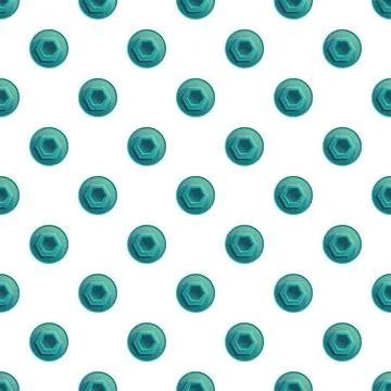 Hexagon shape inside round turquoise seamless pattern Stock Illustration