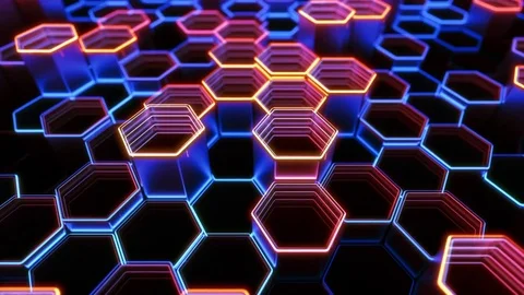 Hexagon shape modern technology background, camera moves forward. Stock Footage 74869322