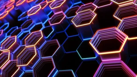 Hexagon shape modern technology background Stock Footage 74885427