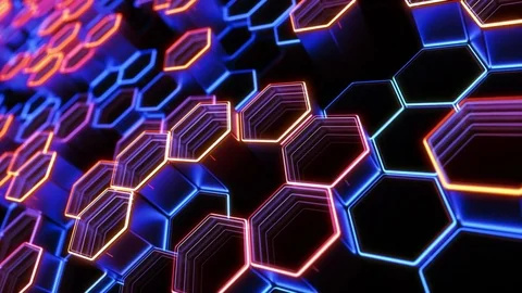 Hexagon shape modern technology background Stock Footage 74909850