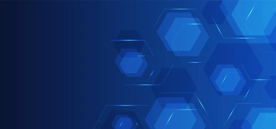 Hexagon shape overlap layer design technology background with space Stock Illustration