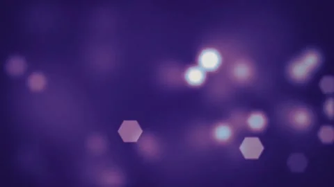 Hexagon shape particles waving bokeh purple background Video stock 259859274
