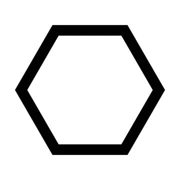Hexagon shape symbol vector icon outline stroke for creative graphic design Stock Illustration