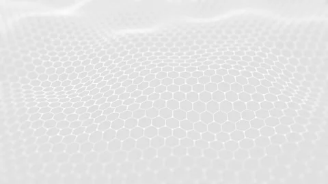 Hexagon shape white color connection wave flowing, Cyber technology Video stock 246677344