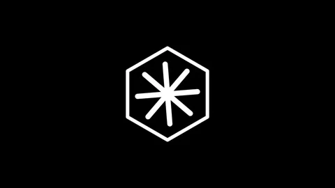 Hexagon Snowflake Badge Stock Footage 340297208