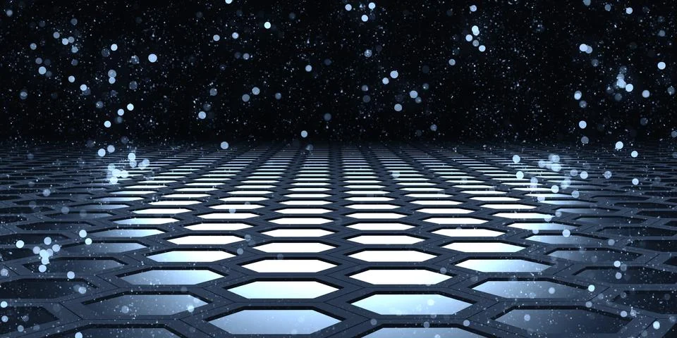 Hexagon Space Bokeh Glitter Hexagonal Bokeh Effect Geometric Bokeh Abstract H Illustrazione stock
