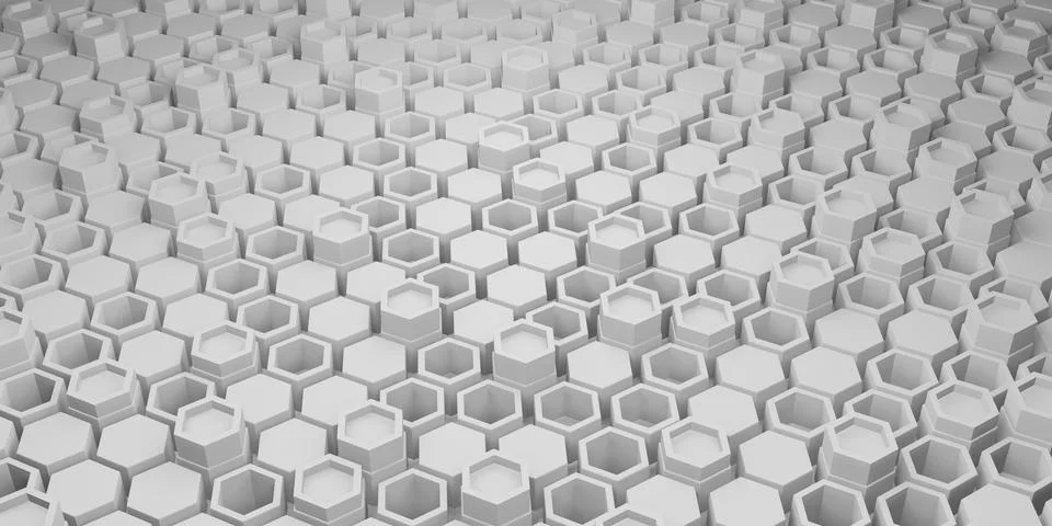 Hexagon Square Background Technology Scene Abstract Background 3D Illustratio Stock Illustration