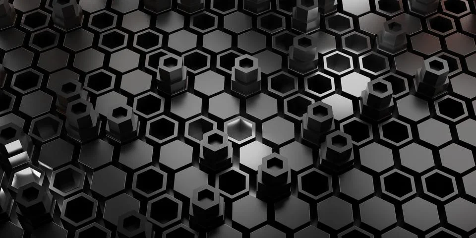 Hexagon Square Background Technology Scene Abstract Background 3D Illustratio Stock Illustration