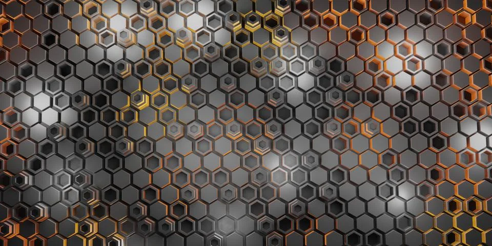 Hexagon Square Background Technology Scene Abstract Background 3D Illustratio Stock Illustration