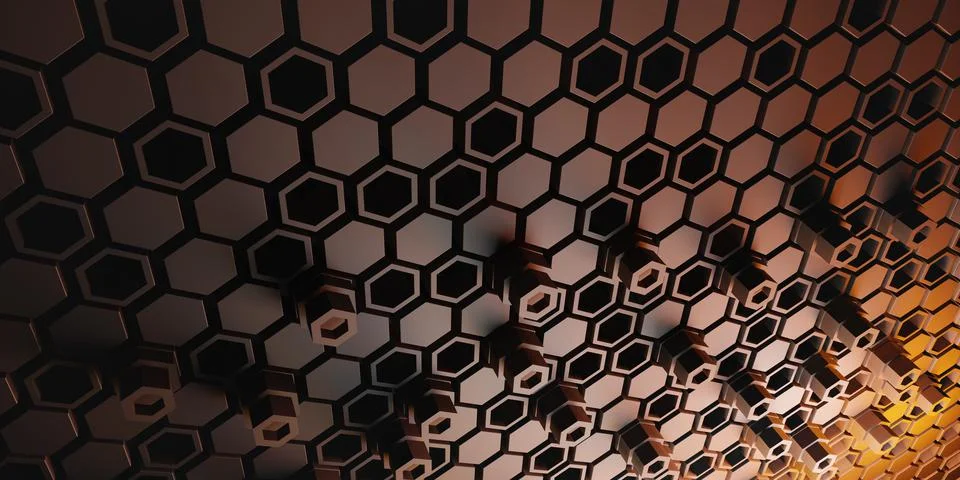 Hexagon Square Background Technology Scene Abstract Background 3D Illustratio Stock Illustration