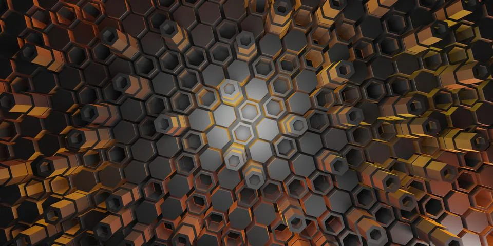Hexagon Square Background Technology Scene Abstract Background 3D Illustratio Illustrazione stock