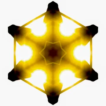 Hexagon star shape with light leaks and dark tips Foto stock