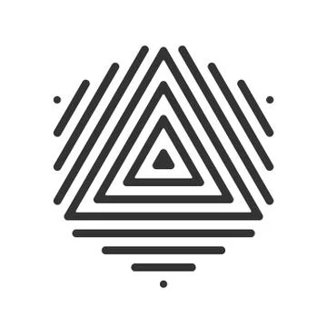 Hexagon stripe cube tile vector geometric logo Stock Illustration