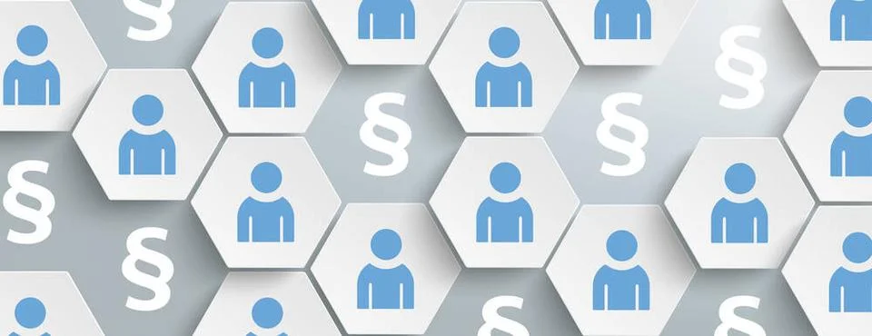 Hexagon Structure Humans Paragraphs Header Hexagon structure with people a... 스톡 사진