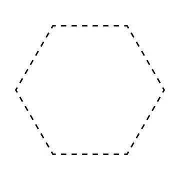 Hexagon symbol dashed shape vector icon for creative graphic design ui element Illustrazione stock