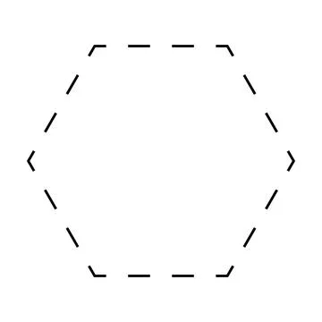 Hexagon symbol dashed shape vector icon for creative graphic design ui element Stock Illustration