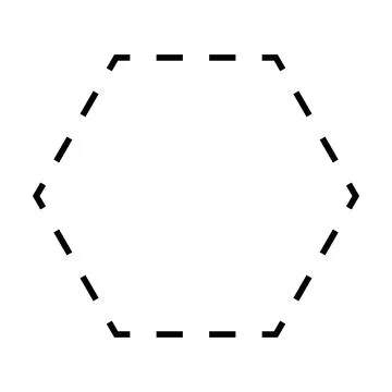 Hexagon symbol dashed shape vector icon for creative graphic design ui element Stock Illustration