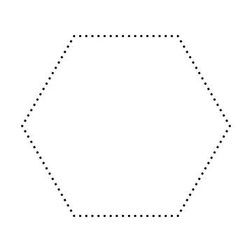 Hexagon symbol dotted shape vector icon for creative graphic design ui element Stock Illustration