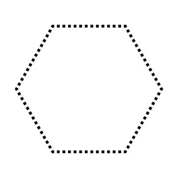 Hexagon symbol dotted shape vector icon for creative graphic design ui element Stock Illustration