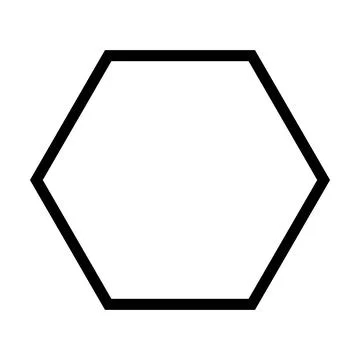 Hexagon symbol shape vector icon outline stroke for creative graphic design 스톡 일러스트