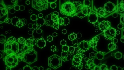 Hexagon Target Green Flickering Animation Background Stock Footage 101335179