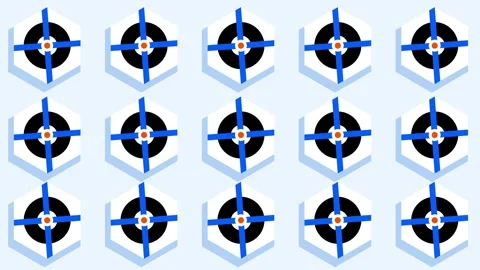 Hexagon Target Grid Network Icon Pattern Stock Footage 346803773