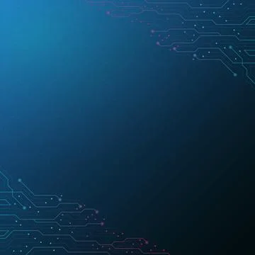 Hexagon Tech Background with Circuit Lines and Dots Stock Illustration