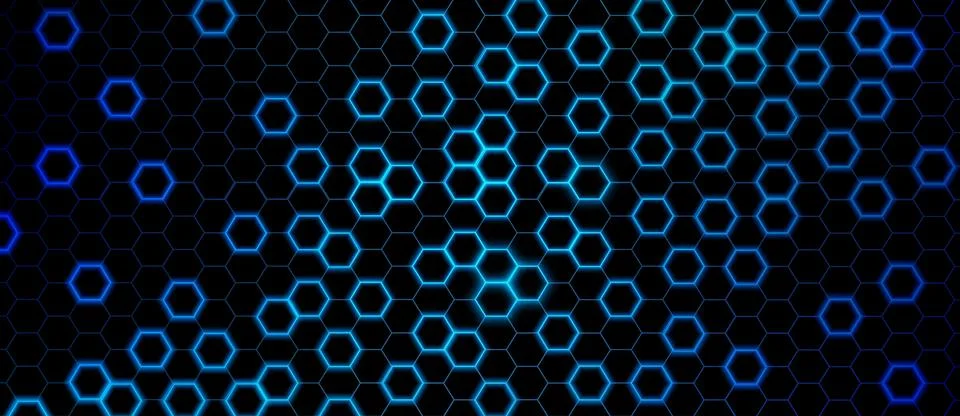 Hexagon tech pattern with honeycomb structure Stock Illustration