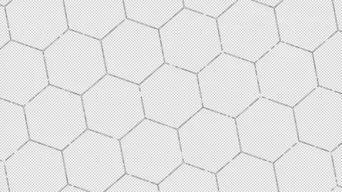 Hexagon Tech Style Outlines Animation on Alpha channel Stock Footage 160765721