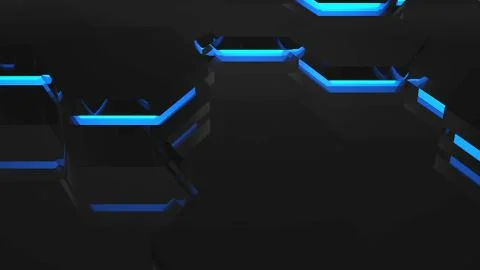 Hexagon technology background. Blue theme Illustrazione stock