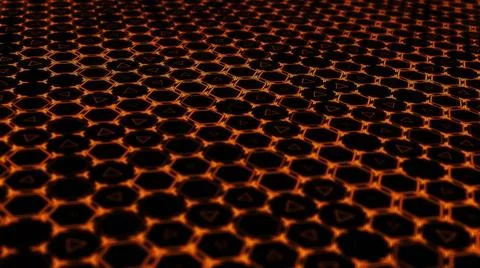 Hexagon technology background. Loop. 3D rendered Hexagon technology backgr... Stock Photos