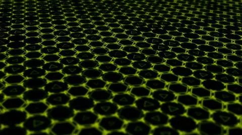 Hexagon technology background. Loop. 3D rendered Hexagon technology backgr... Stock Photos