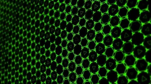 Hexagon technology background. Loop. 3D rendered Hexagon technology backgr... Stock Photos