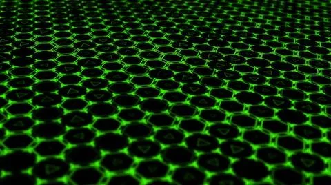 Hexagon technology background. Loop. 3D rendered Hexagon technology backgr... Stock Photos