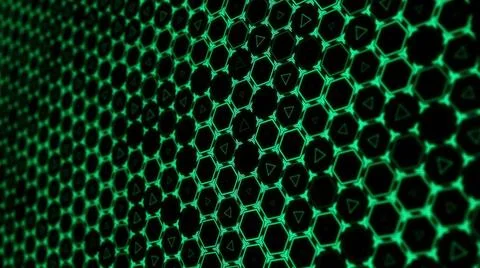 Hexagon technology background. Loop. 3D rendered Hexagon technology backgr... Stock Photos
