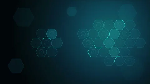 Hexagon technology digital animation network background loop Stock Footage 346548721