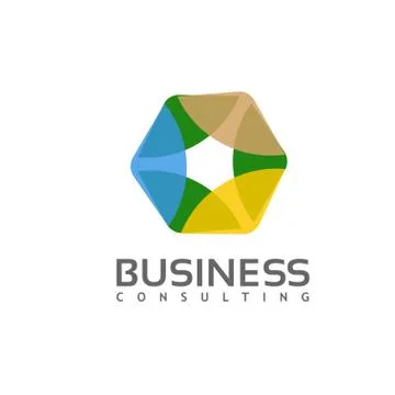 Hexagon technology geometric polygonal logo Stock Illustration
