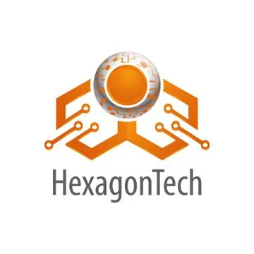 Hexagon technology logo concept design. Symbol graphic template element Illustrazione stock