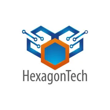 Hexagon technology logo concept design. Symbol graphic template element Stock Illustration