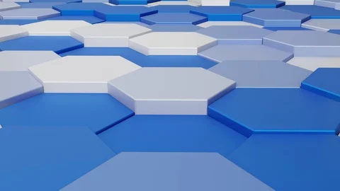 Hexagon texture hopping, 4k background, cg animation stock loop video, Stock Footage 113885839