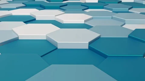 Hexagon texture hopping, 4k background, cg animation stock loop video, Stock Footage 113886253