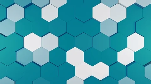Hexagon texture hopping, 4k background, cg animation stock loop video, Stock Footage 113887306