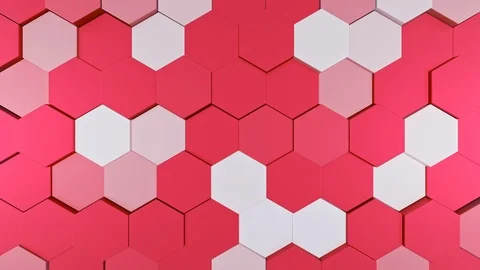 Hexagon texture hopping, 4k background, cg animation stock loop video, Stock Footage 113887942