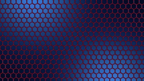 Hexagon texture mesh shimmers in red. Uhd 4k background, backdrop texture Stock Footage 106607055