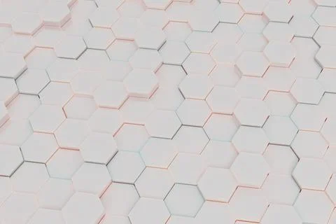 Hexagon tile background pattern. 3d render Illustrazione stock