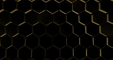 Hexagon tiles background texture wave movement. 3D render. Seamless loop Stock Footage 165692765
