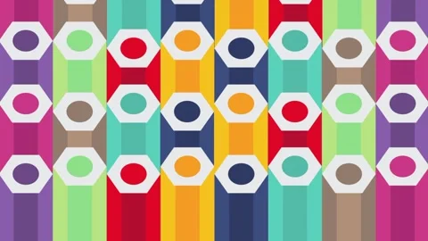 Hexagon Top Colorful Pencils Pattern Background Stock Footage 343519308