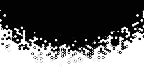 Hexagon Transition Set. Monochrome Set of Transitions for projects. Stock Footage 164724732