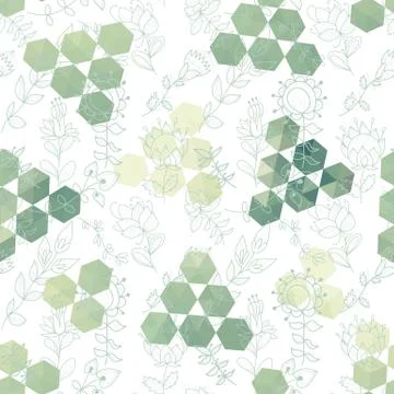 Hexagon triangle flower Illustrazione stock